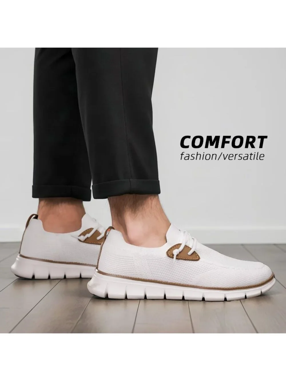Men's White Loafers Slip On Walking Dress Casual Business Oxfords Sneakers